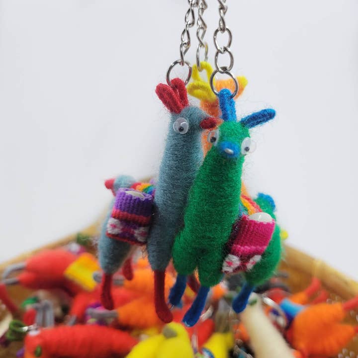 My Momotaro - Wholesale Keychain - Unisex - Llama keychain handmade in Peru, Llama Alpaca Keychain1