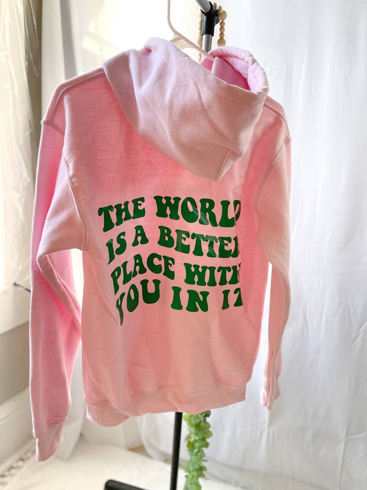 Sudadera con capucha de salud mental Better place with you in it- ROSA para venta al por mayor de MiaIsabellas.co