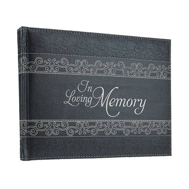 Christian Art Gifts - Wholesale Guest Book - Guest Book Charcoal In Loving Memory3