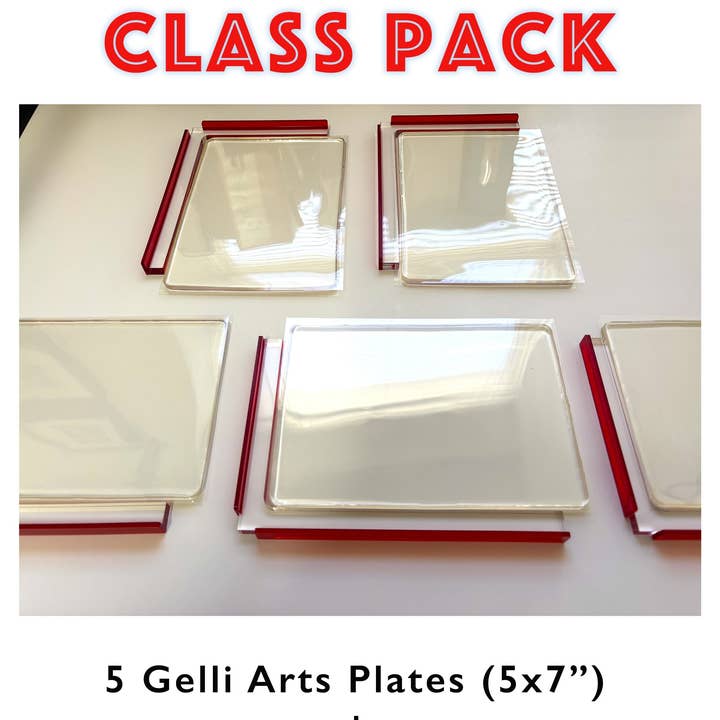 Gelli Arts - Wholesale DIY Craft Kit - NEW!!! Combo Class Pack - Includes 5 -- 5" x 7" Gel Plates + 5 Mini Placement Tools2