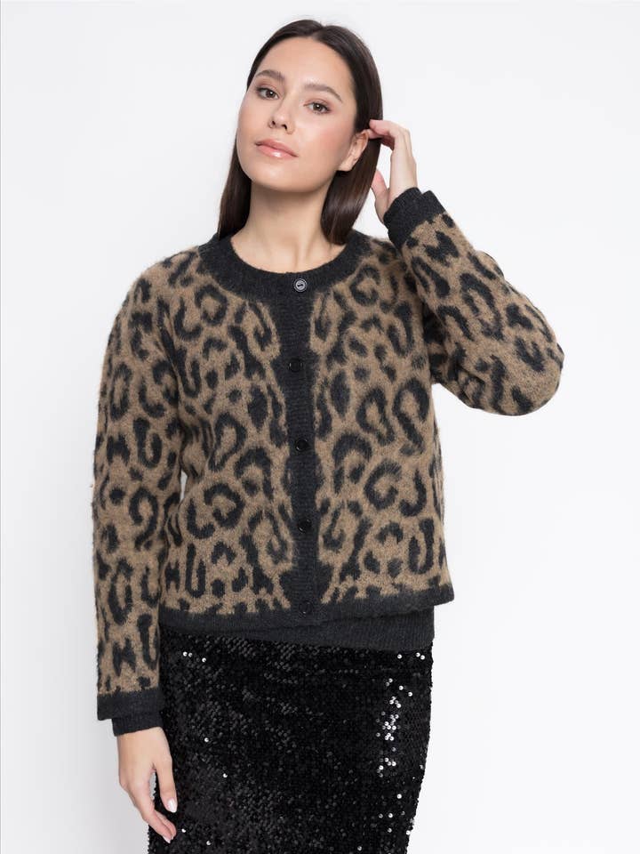 ANIMAL PRINT CARDIGAN B2B for wholesale by CMS Love