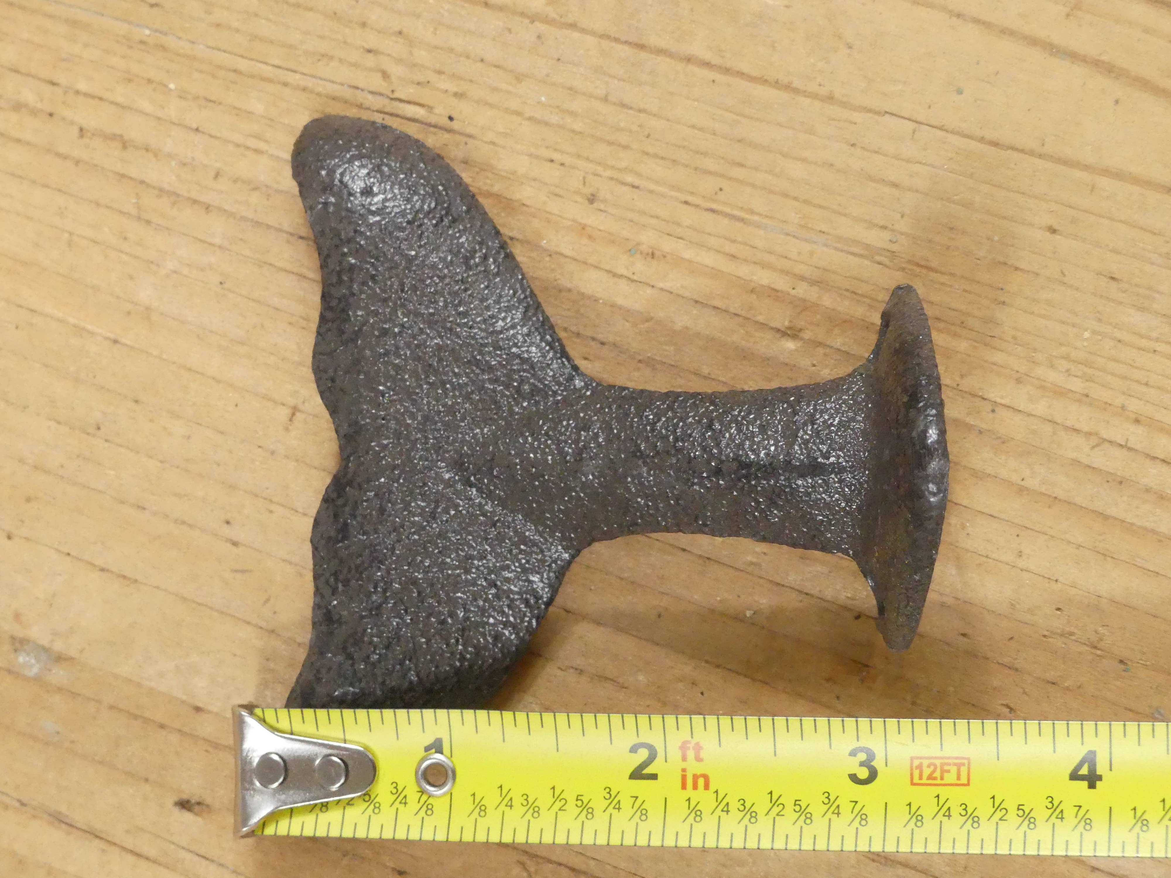 Midwest Craft House - Wholesale Wall Hook - Cast Iron Whale Tail Hook, 3"5