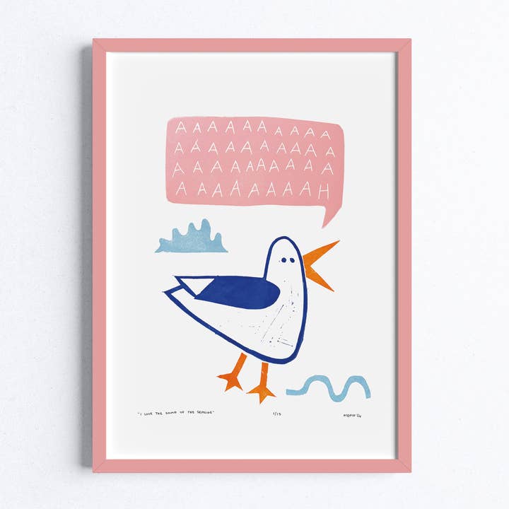 I Love The Sound Of The Seaside Print for wholesale by Martha Duncan Studio