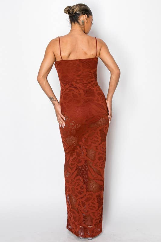 Kimcine - Wholesale Dress - Women's - KD9738-spaghetti strap lace maxi dress(REVISE)7