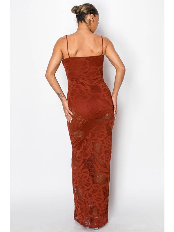 Kimcine - Wholesale Dress - Women's - KD9738-spaghetti strap lace maxi dress(REVISE)7