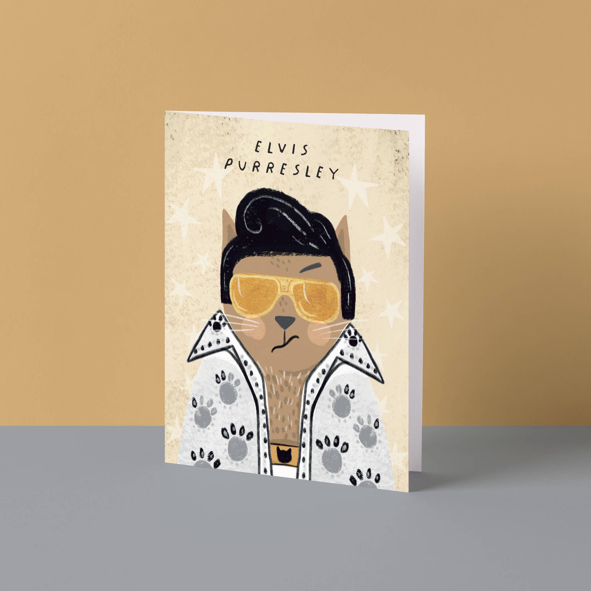 Niaski - Feline Fine Art (USA DUTIES PAID) - Wholesale Everyday Greeting Card - Elvis Purresley Cat Card0