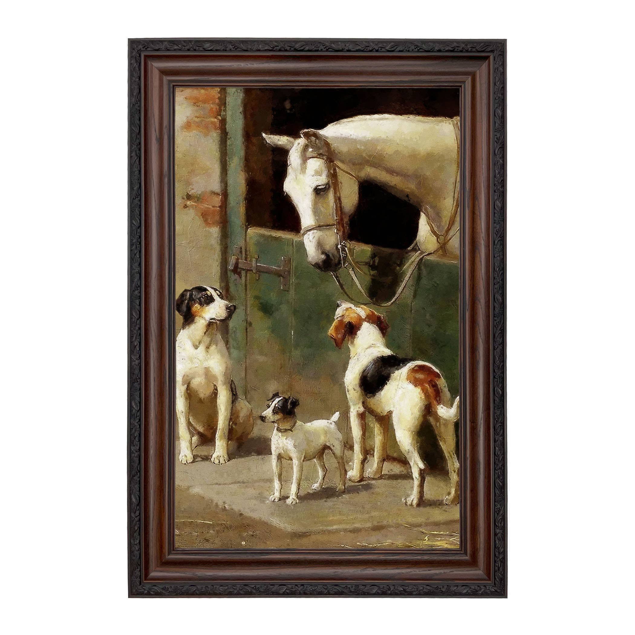 Madison Bay Co. - Historical Home Decor Reproductions - Wholesale Art Print - Dog and Horse at Stable Vintage Painting Print on Canvas8