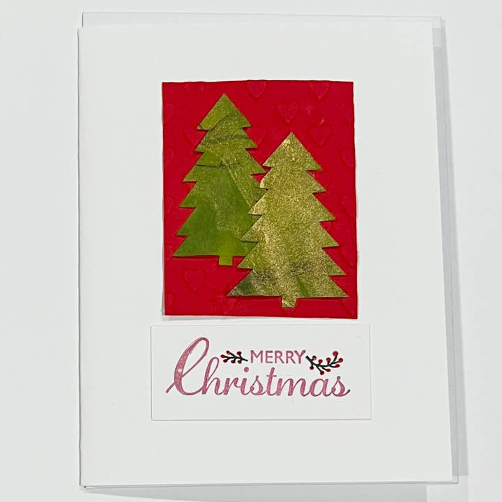 Christmas Card Two Trees for wholesale by Marie's Paperie