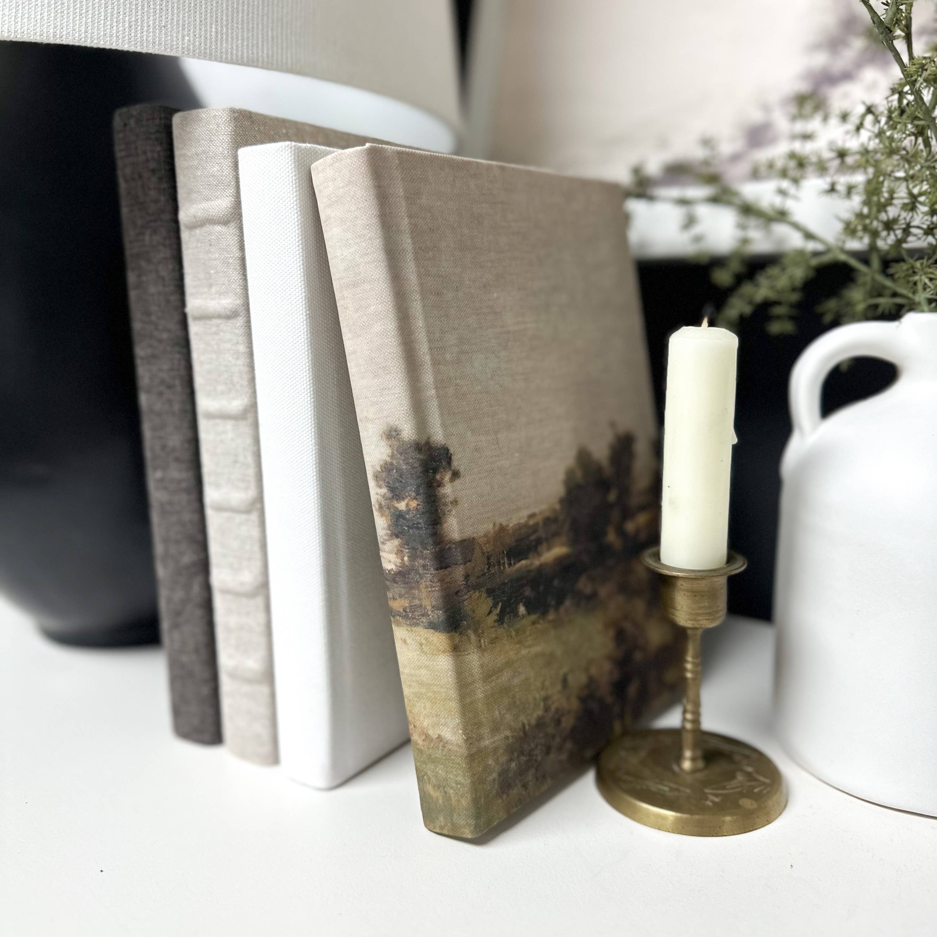 The House of Elements - Wholesale Decorative Tabletop Object - Fabric Wrapped Decorative Book with Motif Design-Shelf Decor9