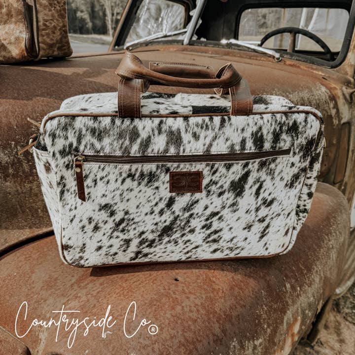 Texas Western Cowhide Bags and More - Wholesale Weekender bag – women's - Saddlemen Cowhide Duffle Travel Bag3