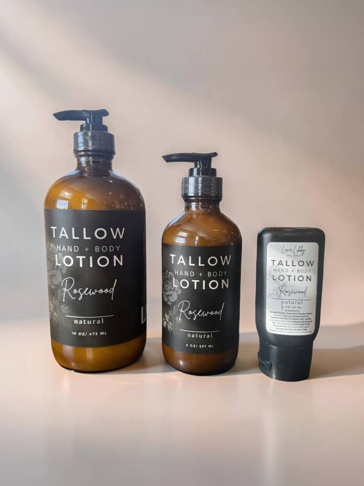 Rosewood Tallow Hand + Body Lotion for wholesale by Love Libby LLC