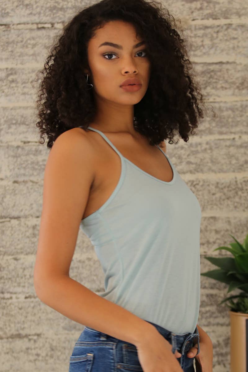 ANGIE - Vente Caraco – femme - DÉBARDEUR CAMISOLE À OURLET ARRONDI X2543-ASIS À DOS NAGEUR37