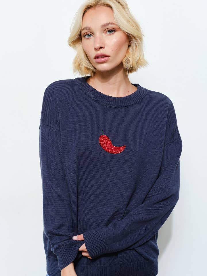 Pretty Garbage - Wholesale Knit Sweater - Women's - GREAM CHILI BEAD SWEATER - Cozy, Knitwear0