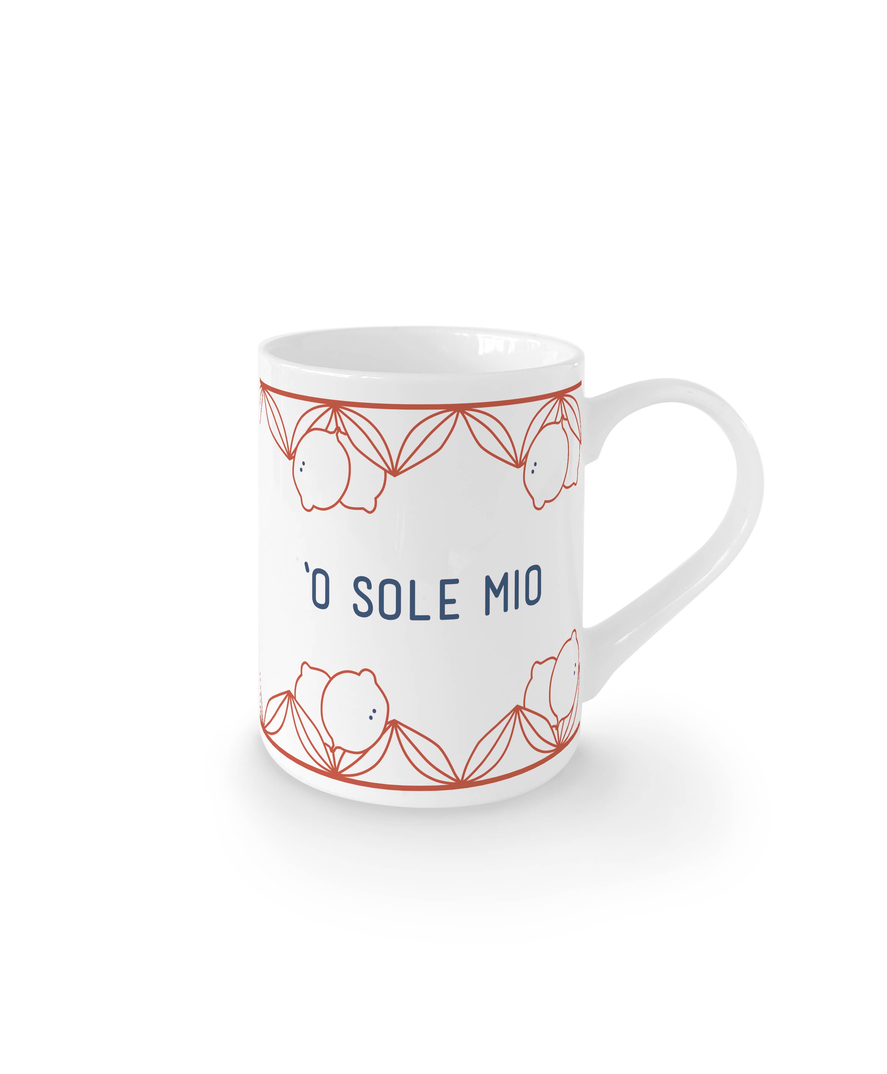 ilaria.i – wholesale Coffee mug – 'O SOLE MIO - Porcelain mug with writing0