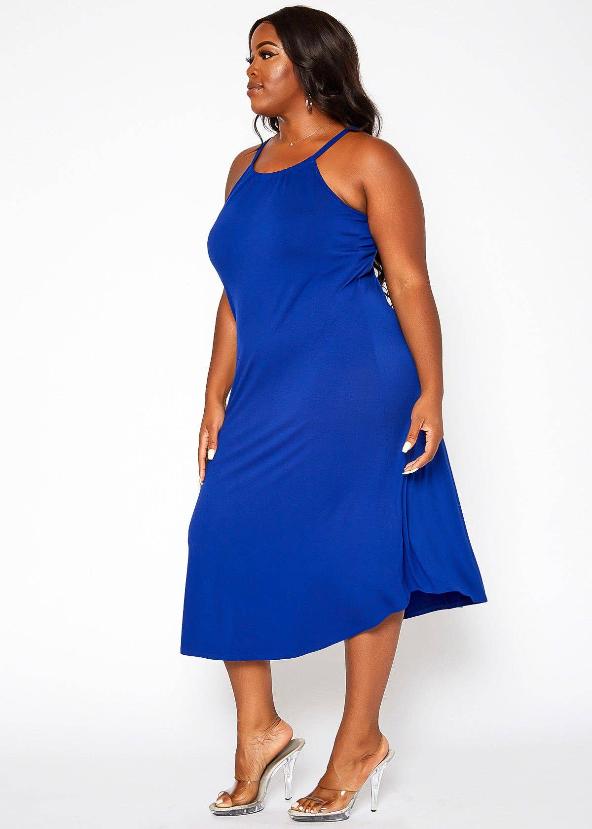 Robin K – wholesale Dress – Women's – Plus Women's Basic Haltered Dress7