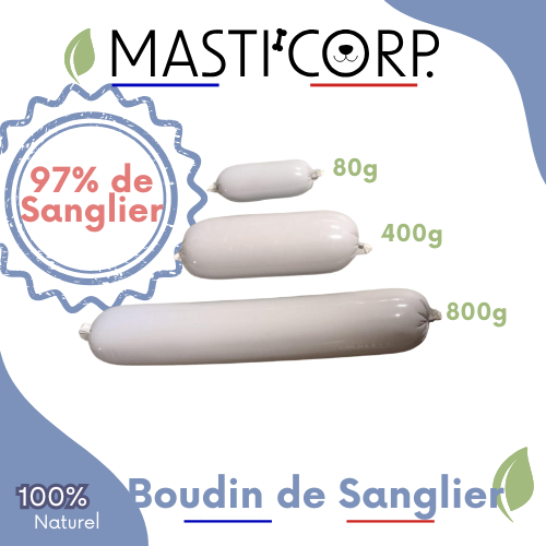 Masti'Corp - Wholesale Pet Treats - Dog - 97% Wild Boar Sausage0
