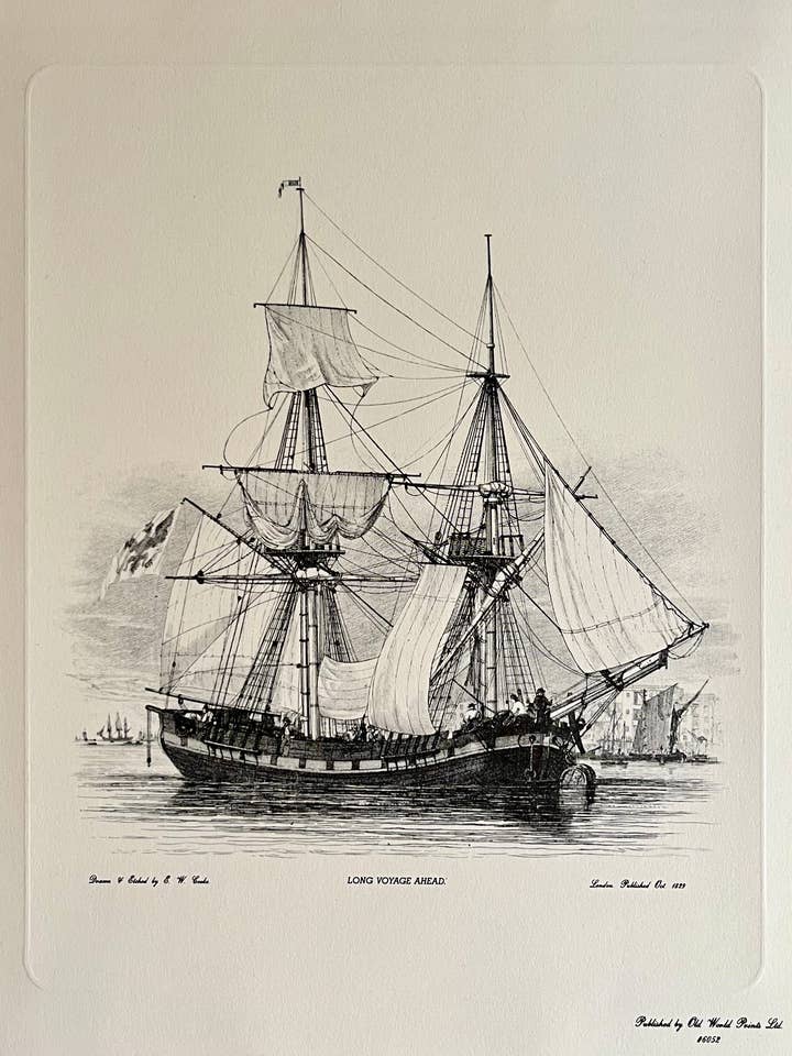 Long Voyage Ahead Art Etching for wholesale by Antiquarians Workshop