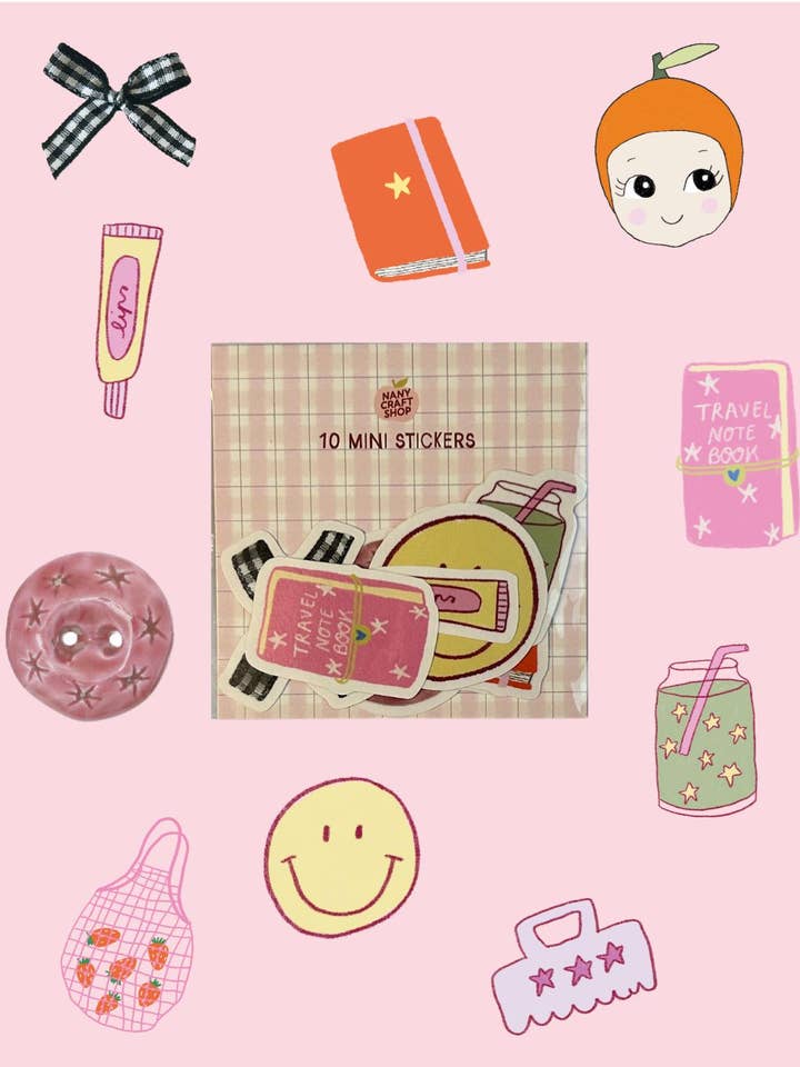 Girly Pack 10 mini washi stickers for wholesale by Nany Craft Shop