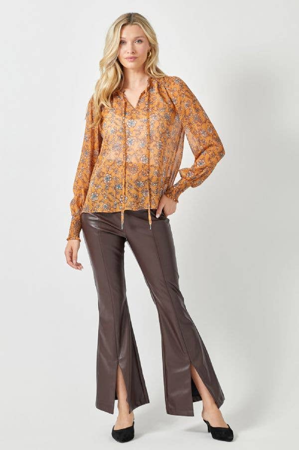 Mystree - Wholesale Blouse - Women's - 60412 Smocked Lurex Chiffon Blouse6