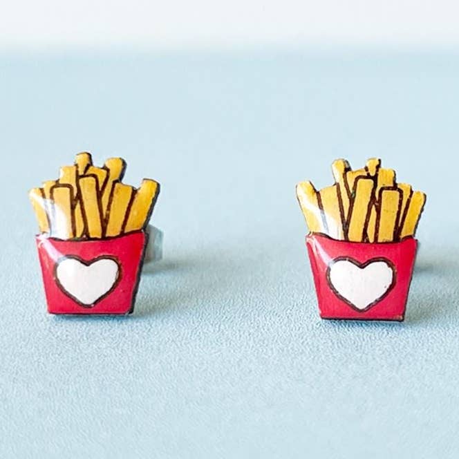 Boucles d'oreilles Frites - Cadeau pour Gourmand - Bijoux Snack pour la vente par PinTonik