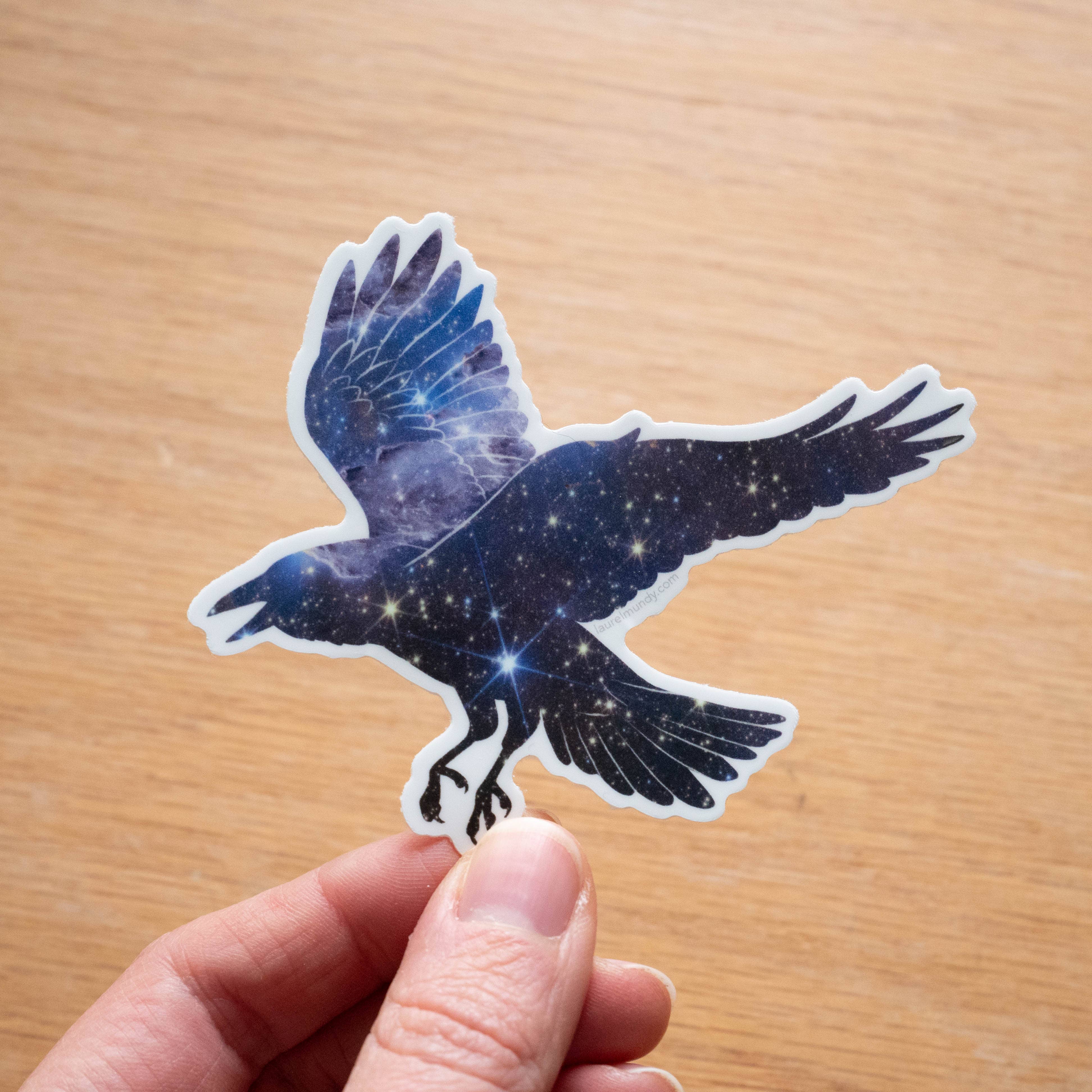 Laurel Mundy Illustration - Wholesale Sticker - Space Raven 3" vinyl sticker - waterproof