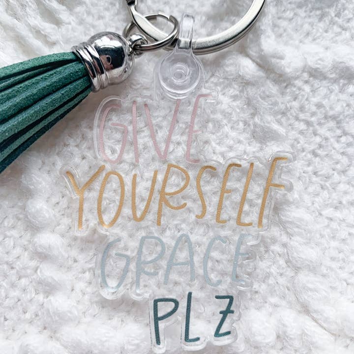 Give Yourself Grace Plz Keychain for wholesale by chrpaperie
