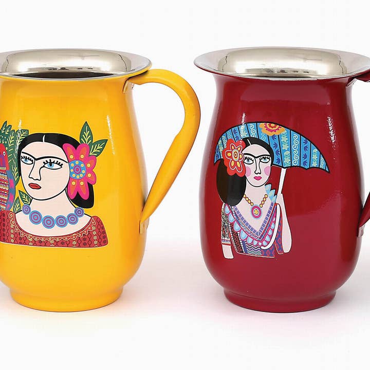 4GMFRJG_RYGB SET DI 4 CARAFFE DONNA CON PAPPAGALLO 5,25 x 17,8 cm per la vendita all'ingrosso da parte di Karma Living