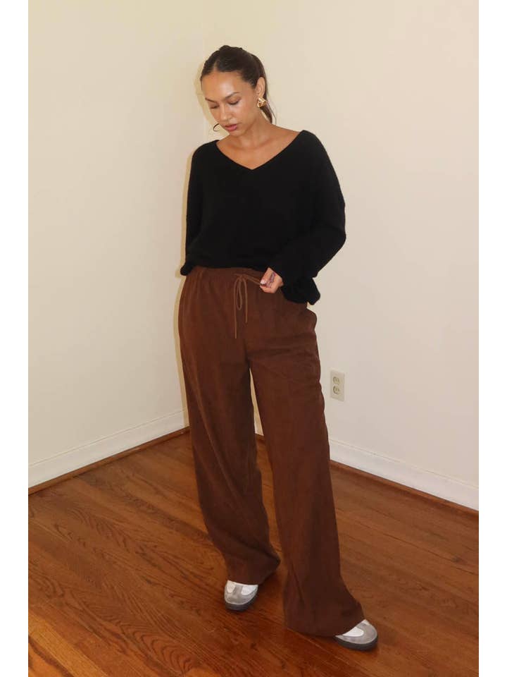 Salty - Wholesale Pants - Women's - CORD DRAWSTRING WIDE PANTS10