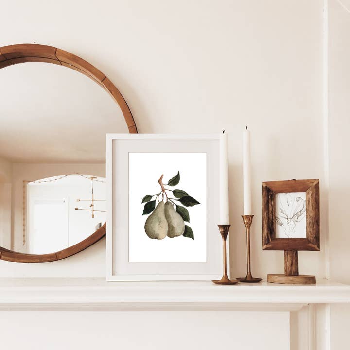 HeatherLucyJ Design - Wholesale Art Print - Pear Fruit Watercolour Art Print