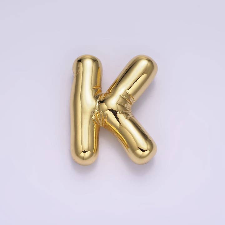 Aim Eternal - Wholesale Individual charm/pendant - 14K Gold Filled 20mm Chubby Balloon Initial Letter Pendant | A1067-A107910