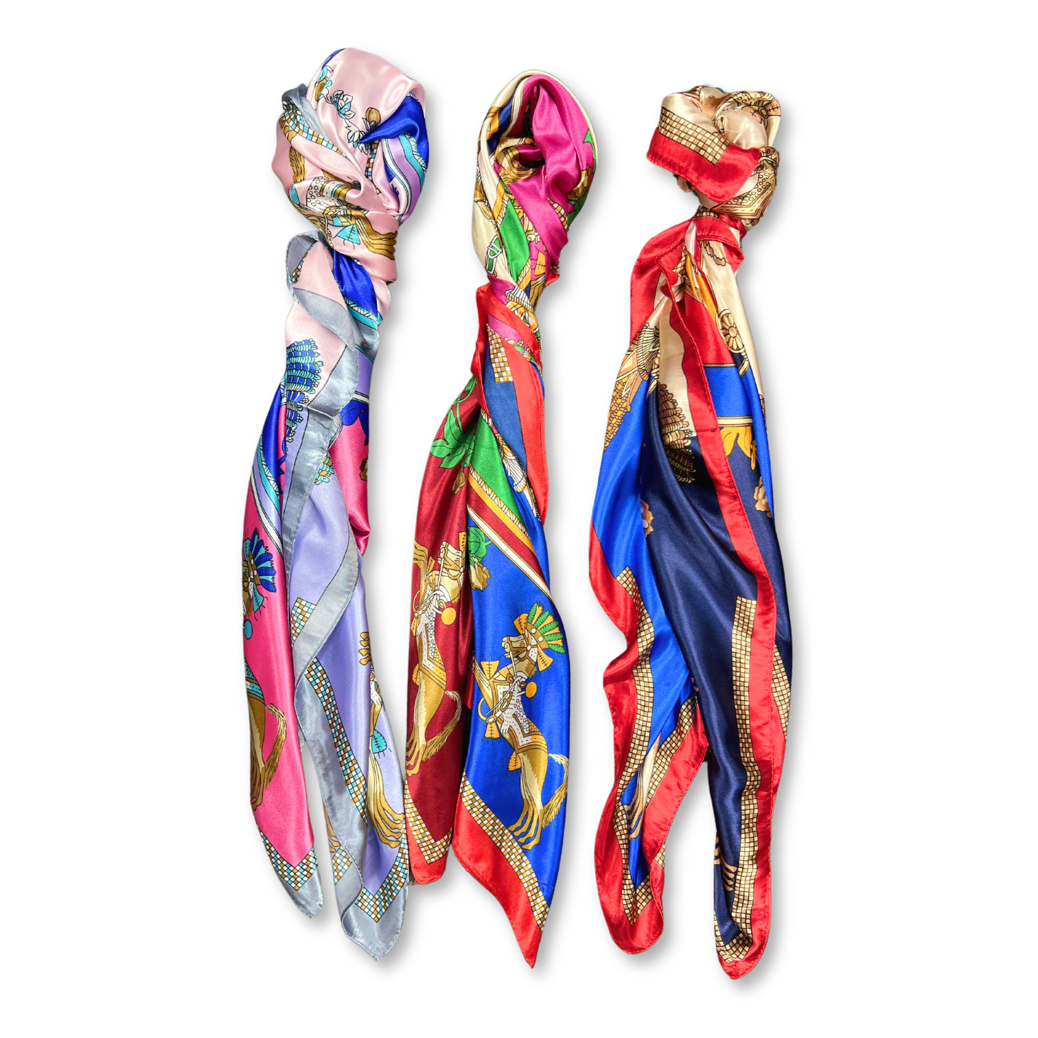 Lili Scarves (US Duty Free) - Wholesale Scarf - Women's - Armed Horse Pattern Silk Touch Square Scarf5