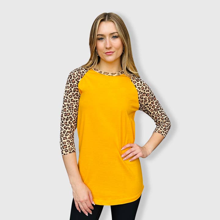 Cheetah Animal Print Gold Top for wholesale by ILTEX Apparel