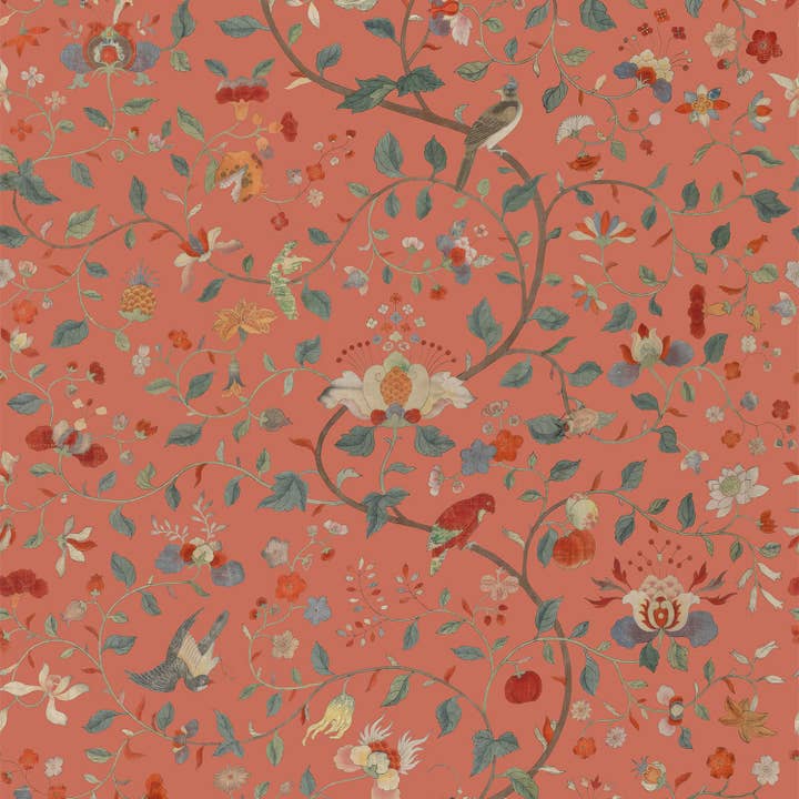 Cachepot - Soft Coral Wallpaper for wholesale by Detroit Wallpaper Co.