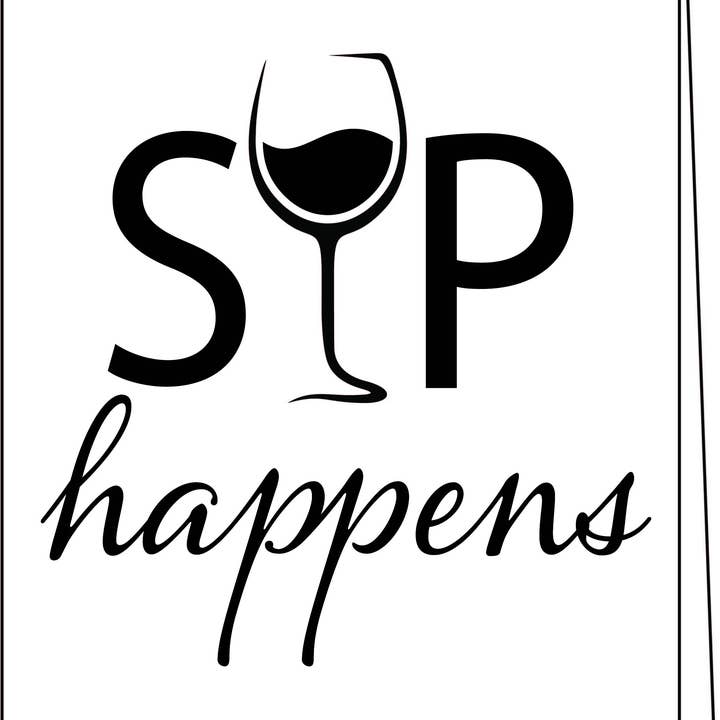 Sip Happens Bar Towel for wholesale by The Wine Steward LLC