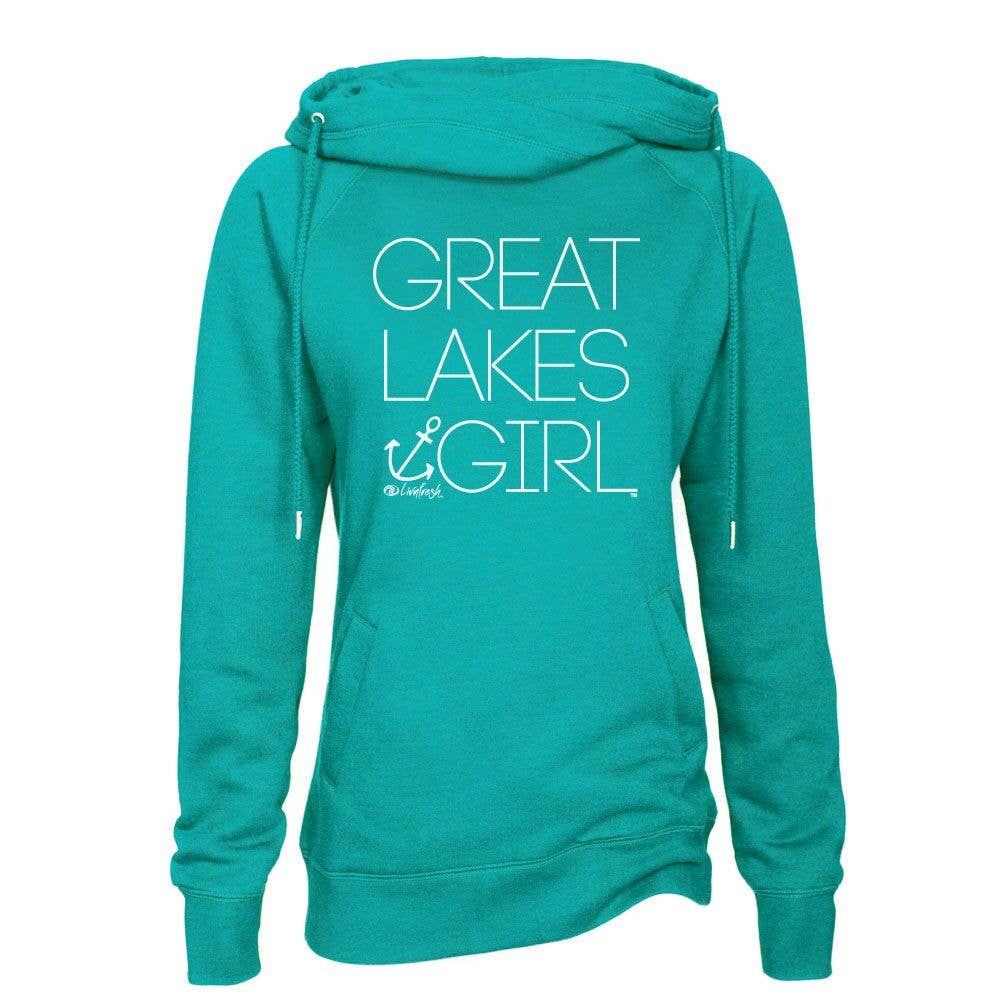 LIVNFRESH - Wholesale Hoodie - Women's - "Great Lakes Girl" Women's Classic Funnel Neck Pullover Hood4