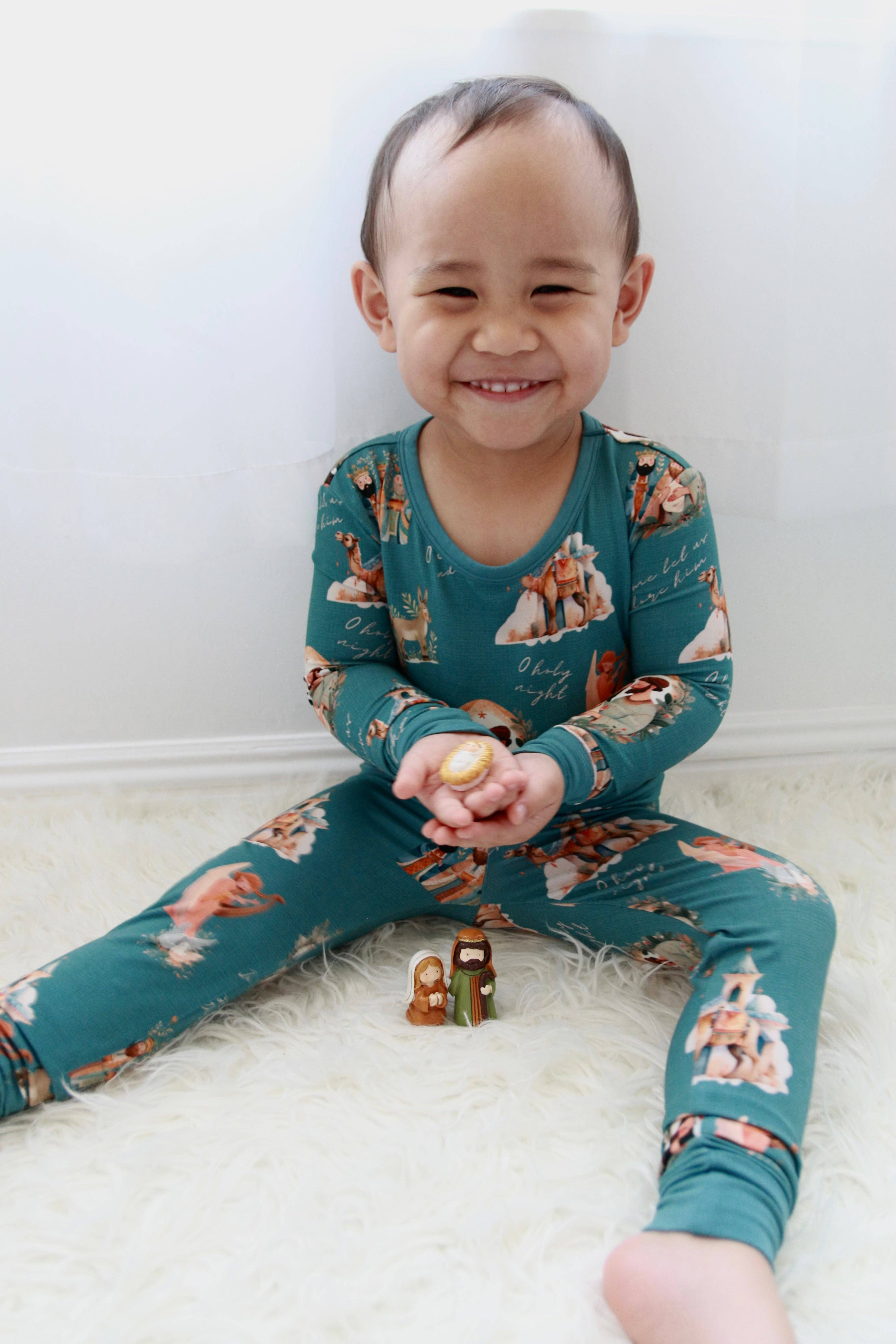 Riley & Rett – Conjunto Casual por atacado – Conjunto Lounge de Manga Comprida O' Holy Night1