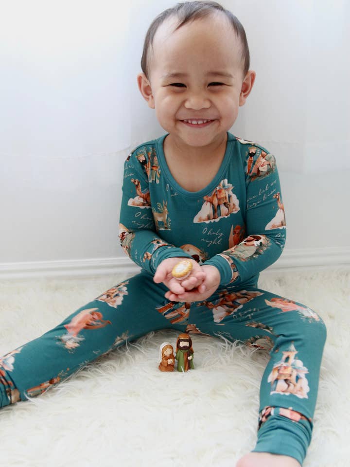 Riley & Rett - Wholesale Lounge Set - Kids - O’ Holy Night Long Sleeve Lounge Set1