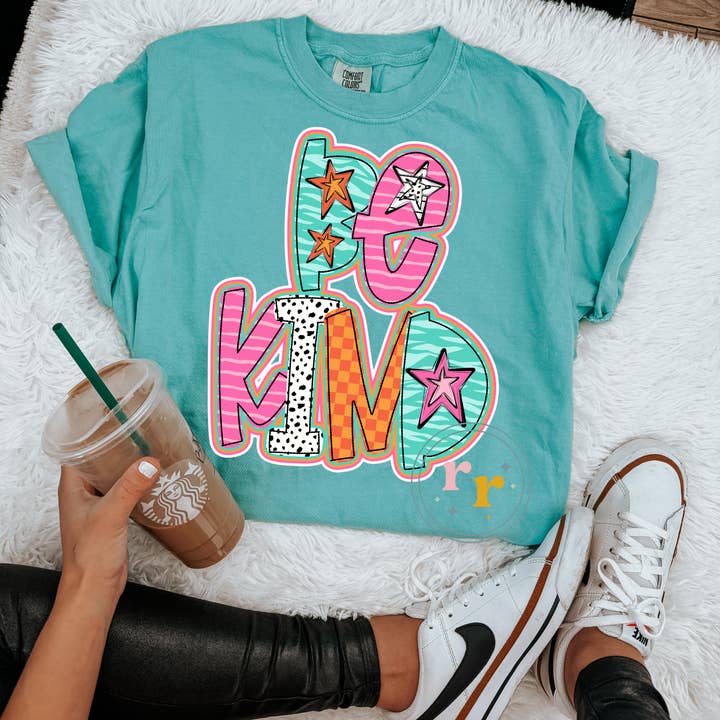 Be Kind Doodle Graphic T-shirt for wholesale by Rebellious Rose LLC