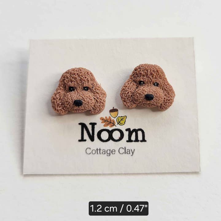 NoomCottageClay - Wholesale Stud/Post Earrings - Toy Poodle Stud Earrings | Cute Dog Jewelry