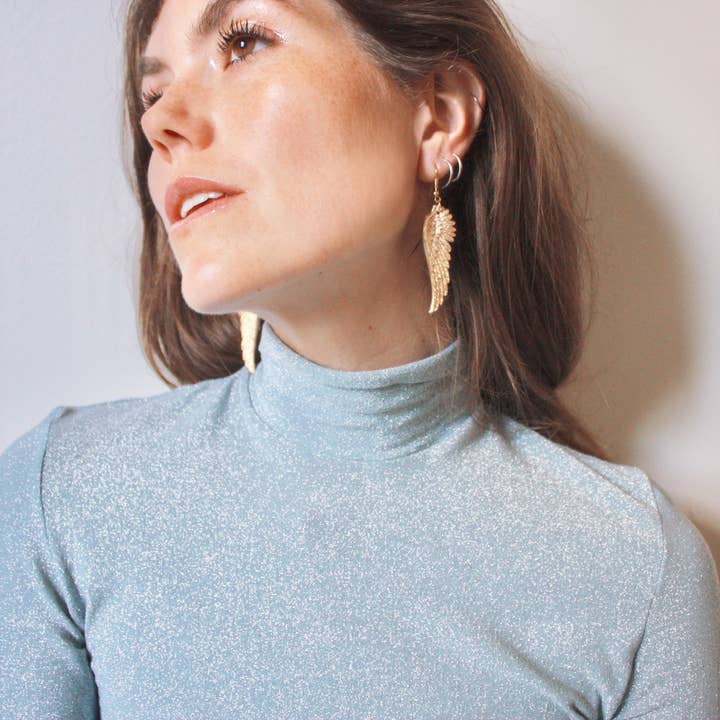 Brincos When it Lands em latão polido por atacado de Crafturday