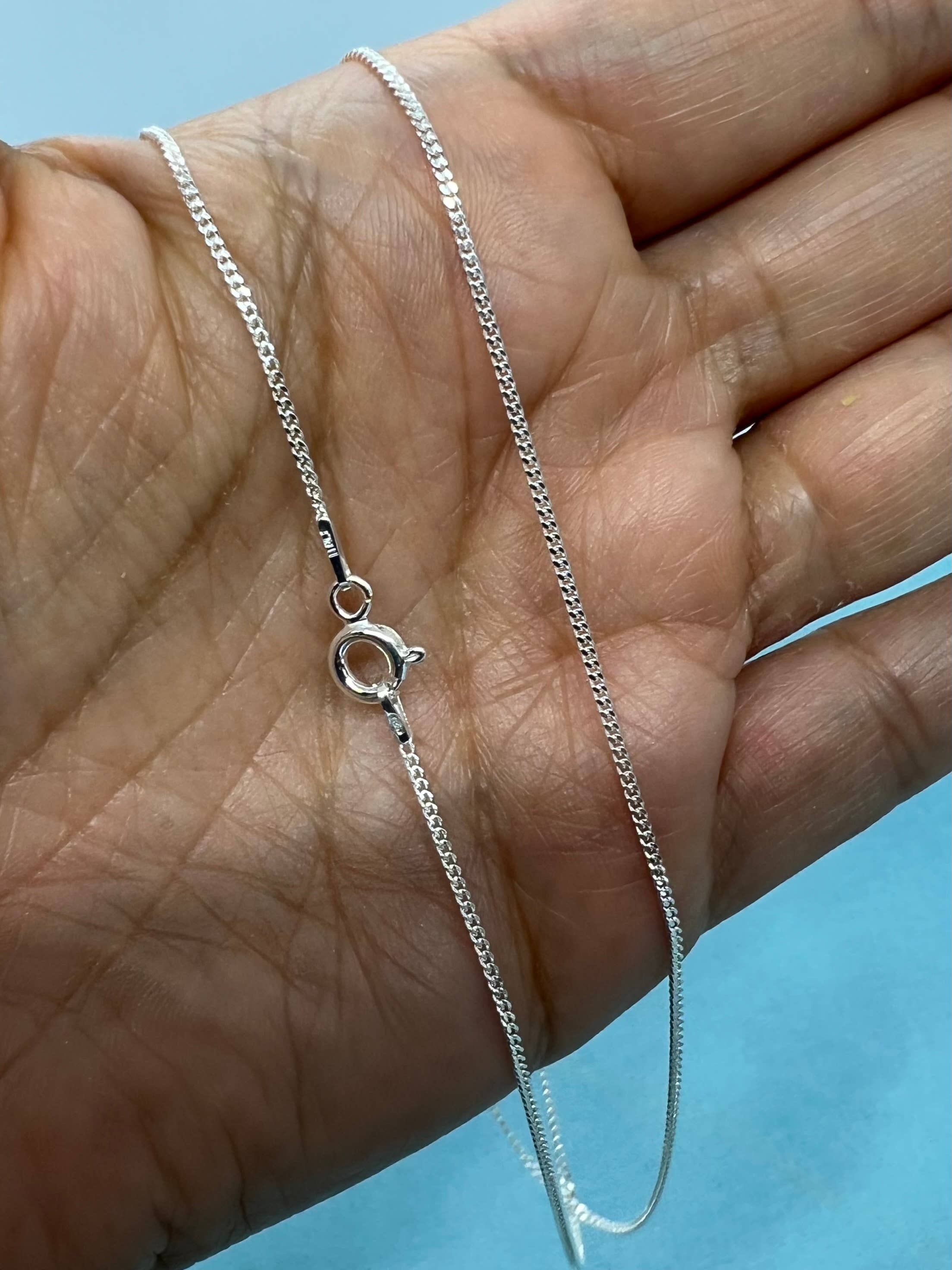 925silver&more - Wholesale Link & Chain Necklace - 1mm 925 Sterling Silver Curb link chain, women's necklace1