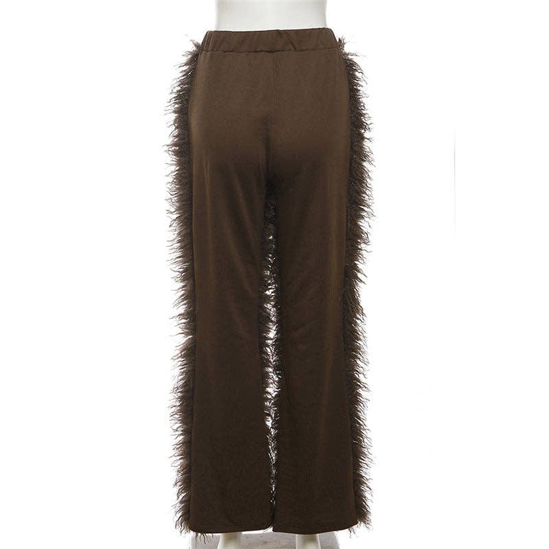 MB Fashion Wholesale - Wholesale Pants - Women's - MB FASHION CASUAL HIGH WAIST FUR PANTS 6191LY12
