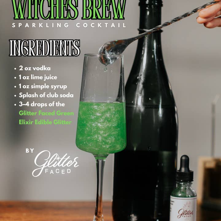 Glitter Faced - Wholesale Cocktail Mix/Syrup - Green - Edible Glitter For Drinks6