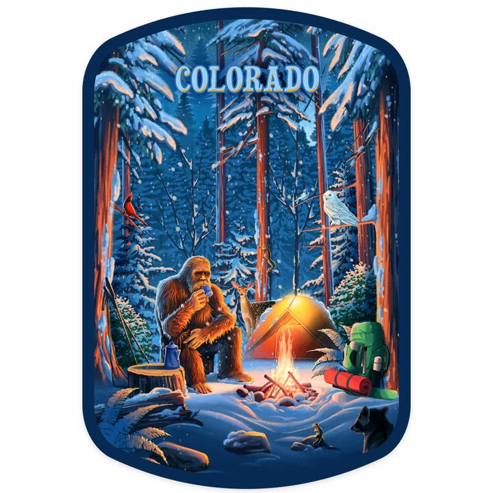 STICKERS Colorado, Inner Squatch, Camping Bigfoot for wholesale by Lantern Press