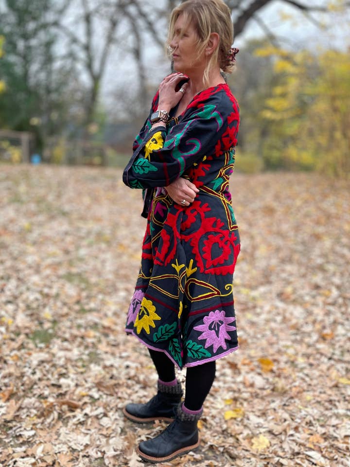 Bohemian Grace - Wholesale Dress - Women's - Fanny Suzani Embroidered Dress.