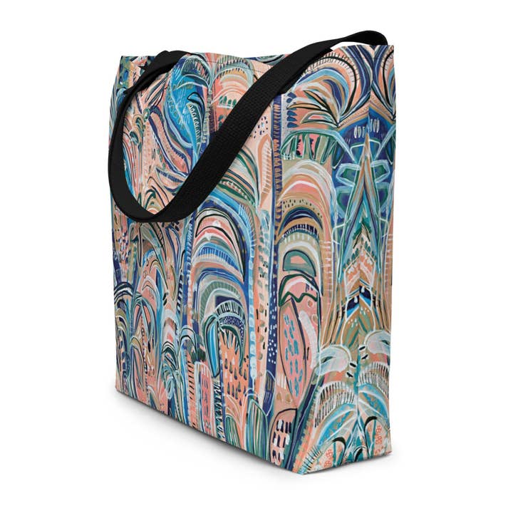Palet Theory - Wholesale Tote bag – Women's - Beach Oasis Large Tote Bag with pocket1