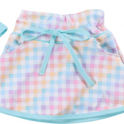 Emmy Skirt in Rainbow Gingham for wholesale by Poppyland