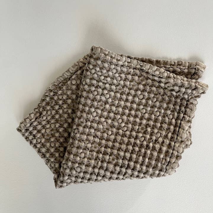 Mama and Tochter - Wholesale Wash cloth - 100% Organic Cotton Rustic Waffle Face Cloth - Khaki1