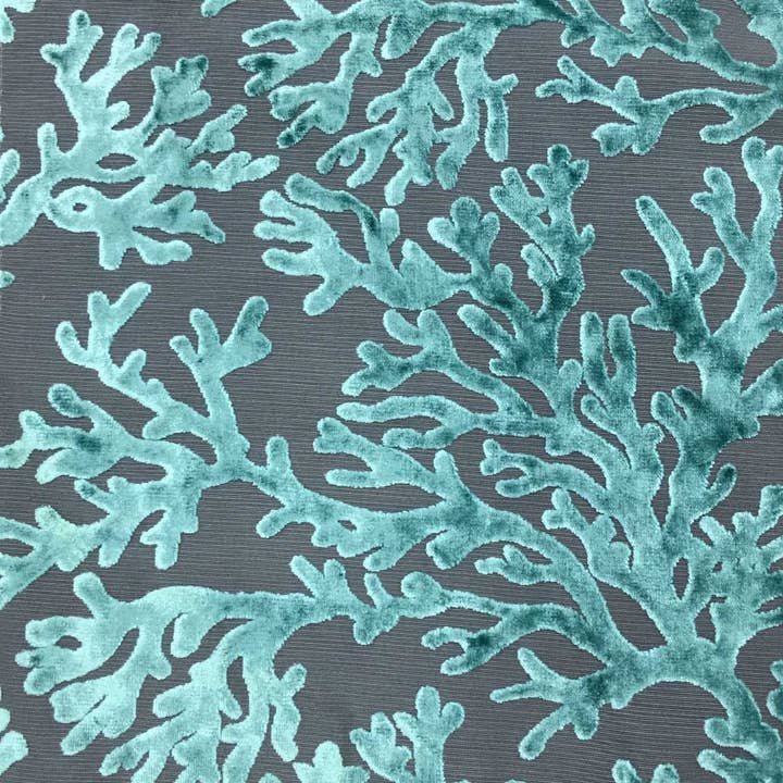 Top Fabric – wholesale Fabric – St. Tropez - Scuba, Coral Pattern Burnout Velvet Upholstery Fabric by the yard.