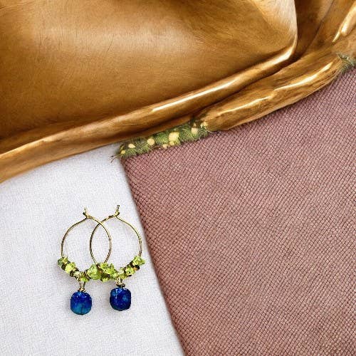 Apatite creole earrings - Peridot for wholesale by TOURMALYN